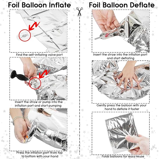 19th Birthday Balloon for Girls Boys, 40 Inch Silver Number 1 & 9 Mylar - Image 9