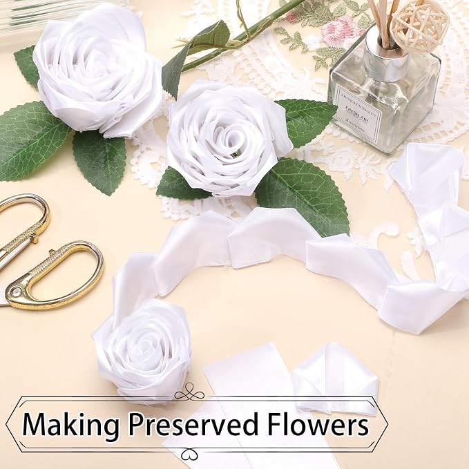 woric White Satin Ribbon 1 1/2 Inch 60 Yards Gift Ribbon | Single-sided - Image 5