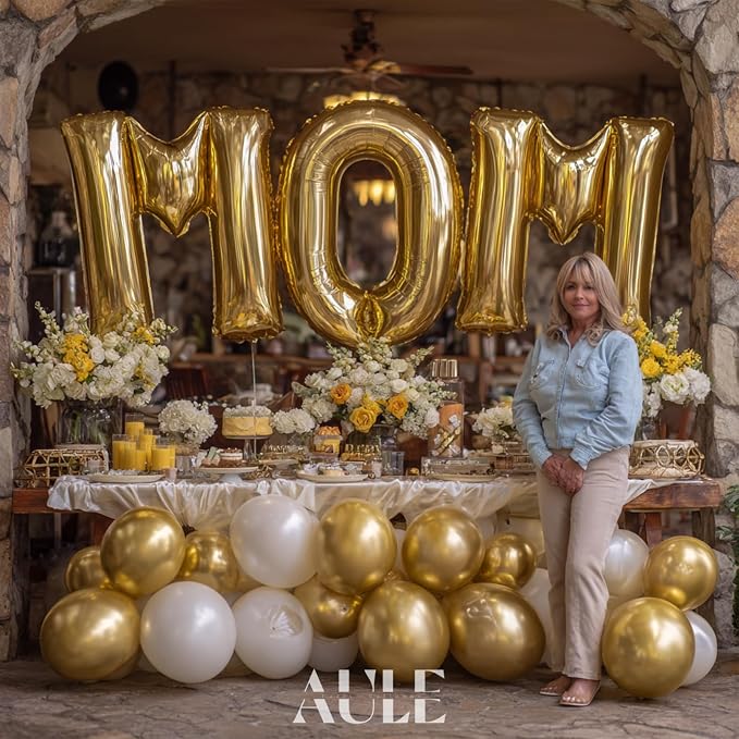 AULE 40 Inch Gold Z Balloon Letter Foil A-Z Birthday Big Alphabet | Birthday - Image 5