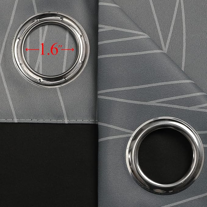 Grey and Greyish White Gradient Blackout Curtains 102 Inches Long - Image 7
