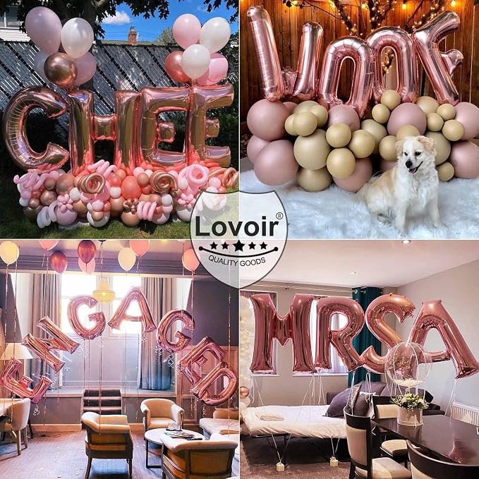 Lovoir 40 Inch Large Rose Gold Letter I Balloons Big Size Jumbo Mylar Foil - Image 6