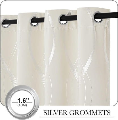 NICETOWN Beige Kitchen Curtains Small Blackout Panels 34 by 54 Inch, Window - Image 3