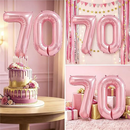 Number Balloons Pink Party Balloon - Image 7
