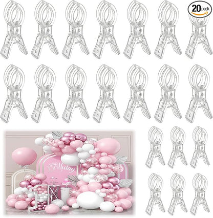 20 Pack Plastic Transparent Balloon Arch Clips by senylanhxy