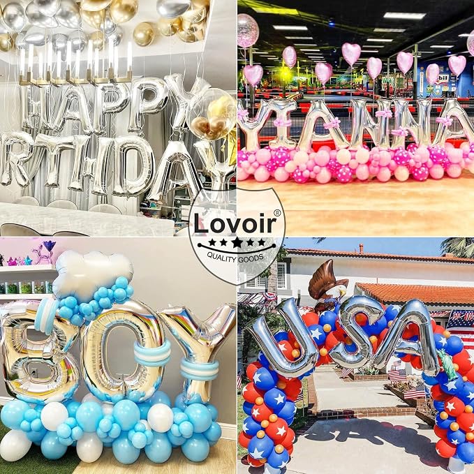Lovoir 40 Inch Large Silver Letter T Balloons Big Size Jumbo Mylar Foil Helium - Image 4