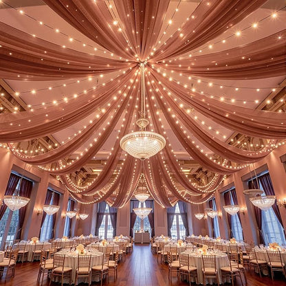 6 Panels Caramel Ceiling Drapes - Image 2