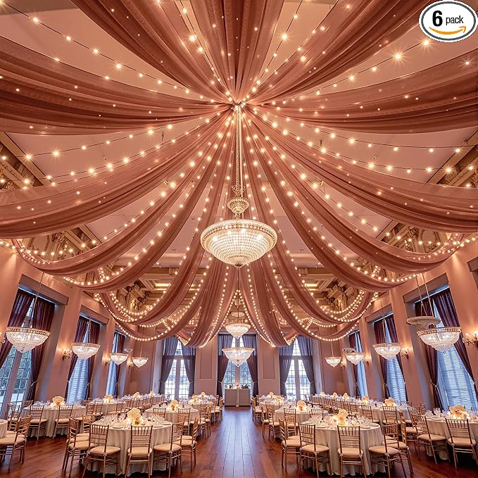 6 Panels Caramel Ceiling Drapes by Shillance