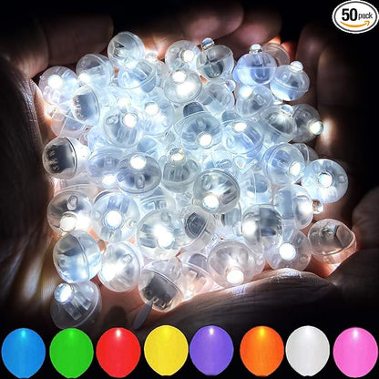 50pcs White LED Balloon Lights, Tiny Led Lights Mini Round LED Ball Lamp by Aogist
