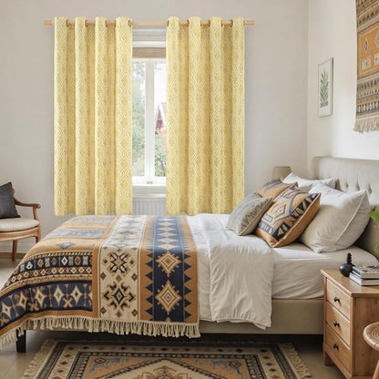 BGment Mustard Yellow French Country Curtains 63 Inches Long - Image 2