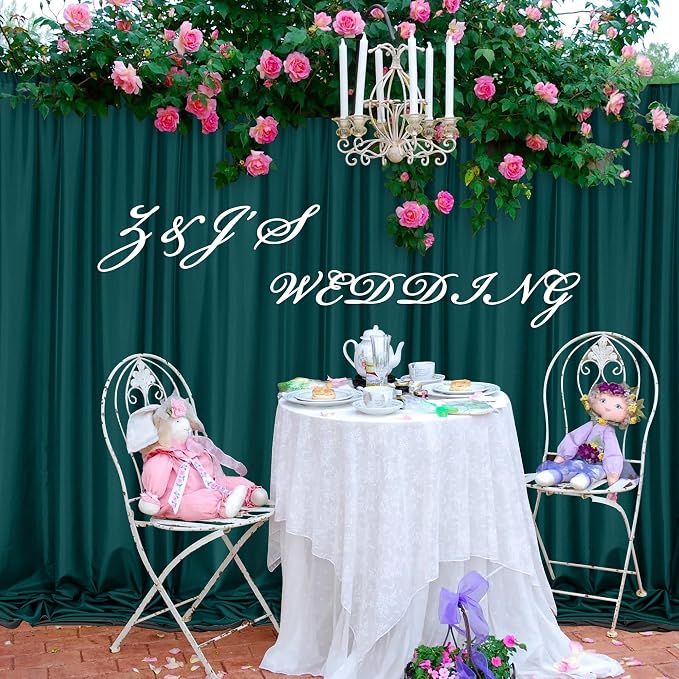 Hunter Green Backdrop Curtains for Parties Wedding Curtains Rod Pocket Green - Image 8