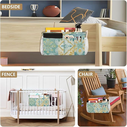 Bedside Caddy Metal Frame Hanging Organizer Bunk Bed Dorm Accessories Hook And - Image 8