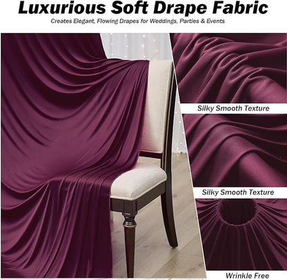 10ft×12ft Burgundy Backdrop Curtains - Image 5