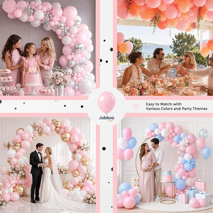 Jobkoo Pink Balloons, 12 Inch Pastel Baby Light Pale Pink Latex Balloon | Soft - Image 6