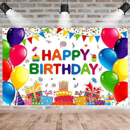 Happy Birthday Backdrop Banner Colorful Birthday Decorations Large Yard Sign - Image 6