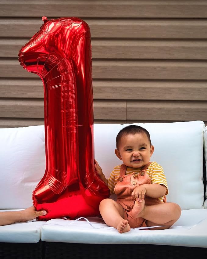 24 Balloon - Red Birthday Number Balloons, 40 Inch Decorations Men Women | Red - Image 4
