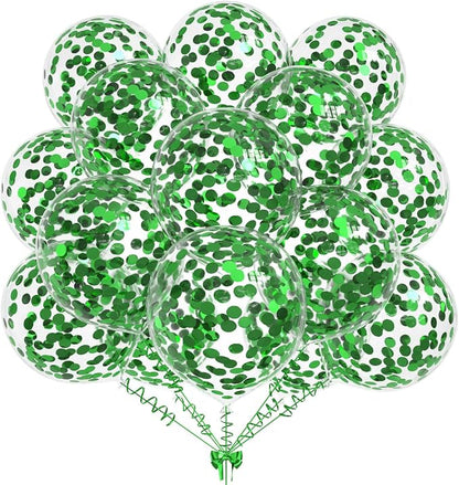 50pcs Green Foil Confetti Balloons, 12 inch Latex Balloon by KALOR