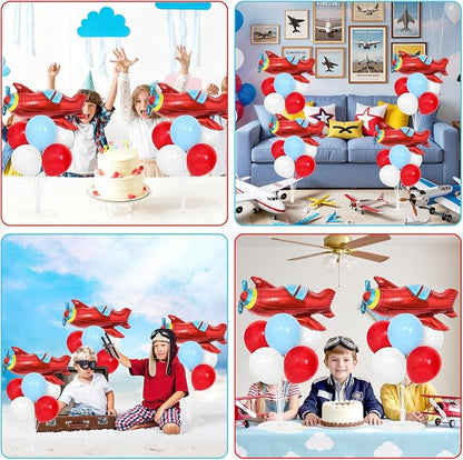 4 Sets Airplane Birthday Party Balloons Stand Kit - Image 7