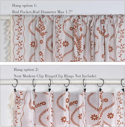 Schweek Boho Floral Curtains 84 Inches Length 2 Panels - Image 6