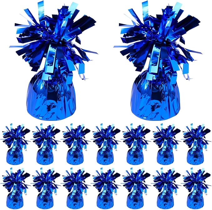 16 Pack Blue Balloon Weights Metallic Holder Anchors Balloon Holder Weights by Unknown