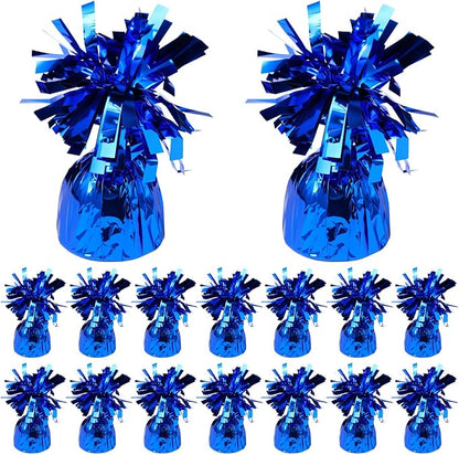 16 Pack Blue Balloon Weights Metallic Holder Anchors Balloon Holder Weights by Unknown
