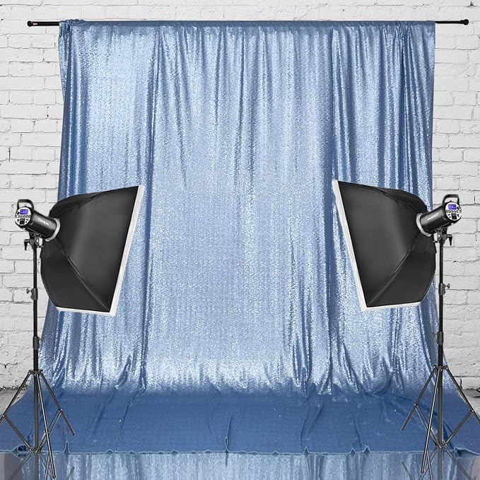 Eternal Beauty Baby Blue 3mm Sequin Backdrop 6x6 Ft - Image 5