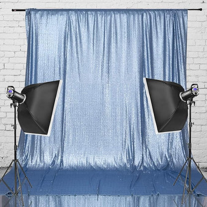 Eternal Beauty Baby Blue 3mm Sequin Backdrop 6x6 Ft - Image 5