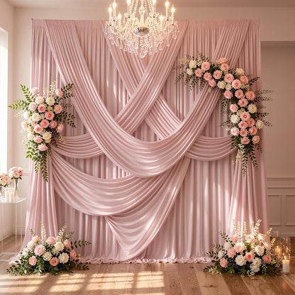 30ftx10ft Wrinkle Free Dusty Pink Backdrop Curtains - Image 3
