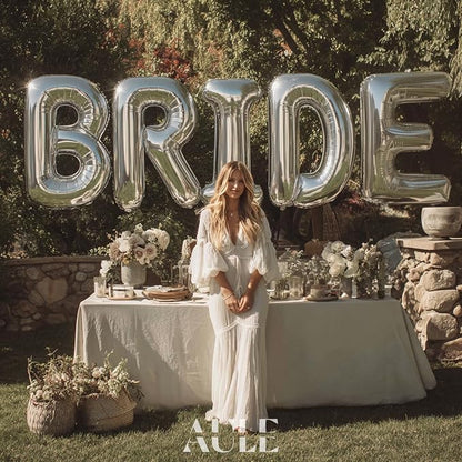 AULE 40 Inch Silver R Balloon Letter Foil A-Z Birthday Big Alphabet | Birthday - Image 4