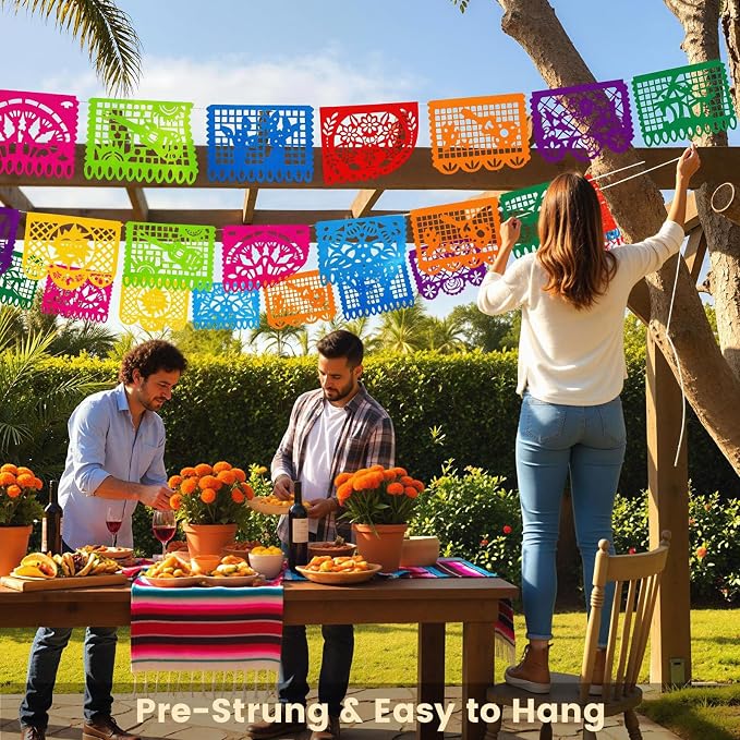 DOMESTAR 5 Packs 90 FT Mexican Party Decorations, Fiesta Party Banners | Papel - Image 5