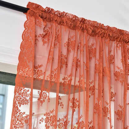 Kotile Burnt Orange Sheer Curtains - Image 3