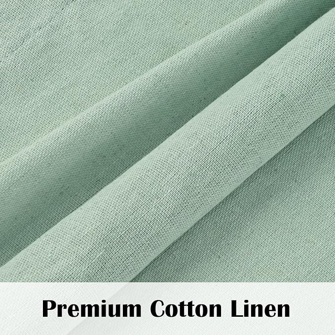 Farmhouse Valance Curtains, Boho Cotton Linen Kitchen Valance, Sage Green - Image 6
