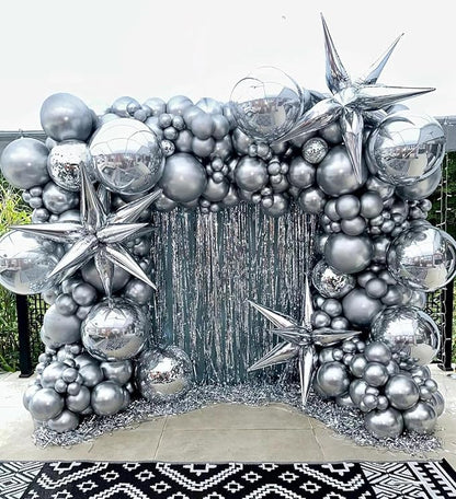 100pcs 12inch Metallic Silver Balloons - Image 3