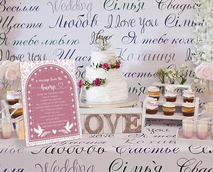 Pink Cielito Lindo A Message From the Bump Baby Shower Signs, Fiesta Wooden - Image 4