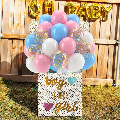 Patimate Gender Reveal Pink and Blue Balloons Set - Image 5