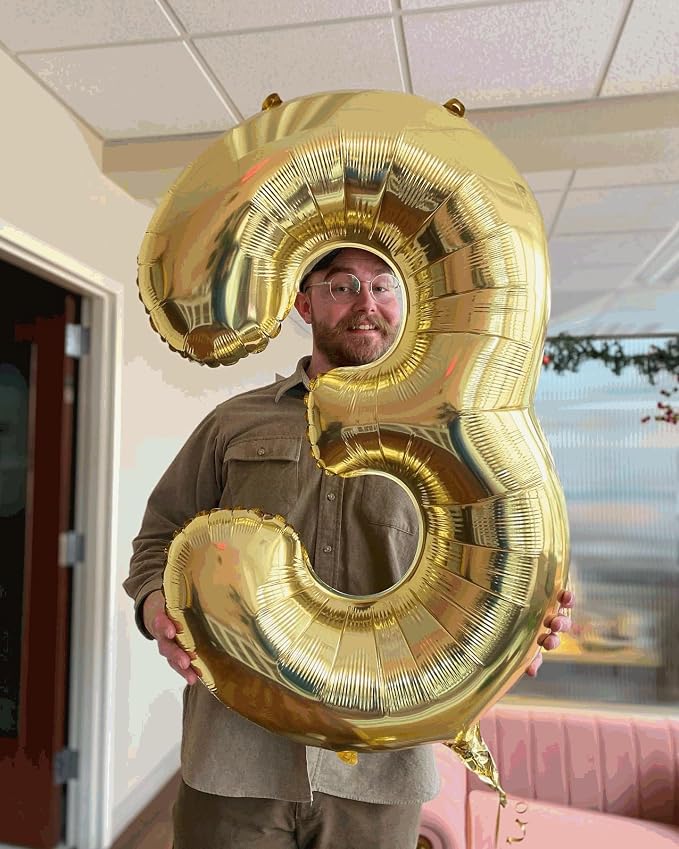 13 Balloon - Champagne Gold Birthday Number Balloons, 40 Inch Decorations | - Image 9
