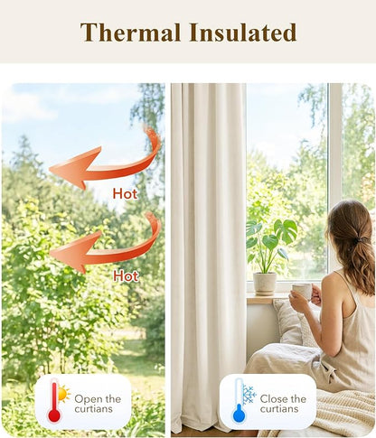 Ivory White Velvet Curtains for Nursery Back Tab, W52 x L120, Extra Back tab - Image 6