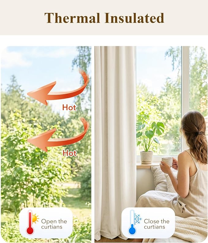 Ivory White Velvet Curtains for Nursery Back Tab, W42 x L90, Back tab Drapes - Image 6