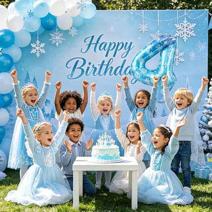 40 Inch Snowflake Number 4 Balloons, Themed Birthday Decorations - Image 6