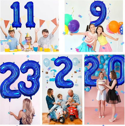 40 inch Navy Blue Number Balloon Dark Blue 2 Balloons Giant Foil Helium - Image 3