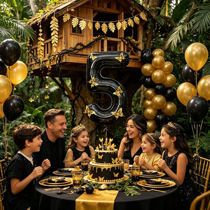 40 Inch Black Number 5 Balloon - Image 3