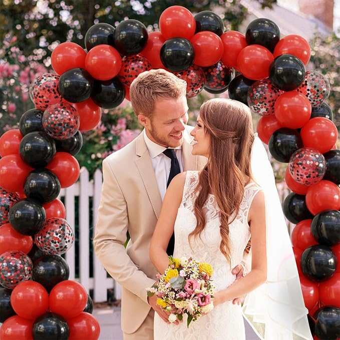 Red and Black Balloons Arch Kit - Image 4