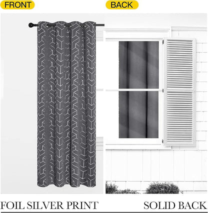 NICETOWN Blackout Curtains for Bedroom, Foil Printed T-Shaped Energy Saving - Image 6
