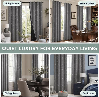 Deconovo 100% Blackout Living Room Curtains 84 Inches Long, Thermal Insulated - Image 7