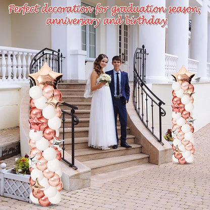 Gejoy 110 Pcs Champagne Rose Gold Balloons Column Stand Kit Adjustable Tower - Image 4