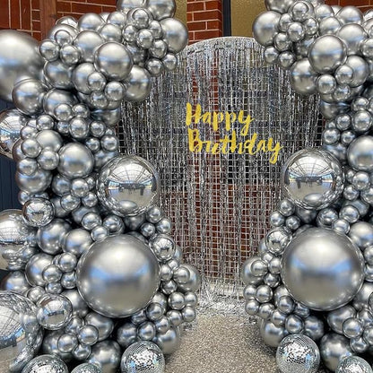 Metallic Silver Balloons Different Sizes 135pcs 18 12 10 5 Inch Sliver Balloon - Image 4