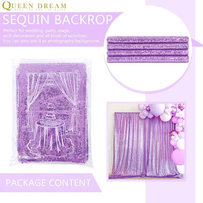 8ft x 8ft Light Purple Sequin Backdrop - Image 7
