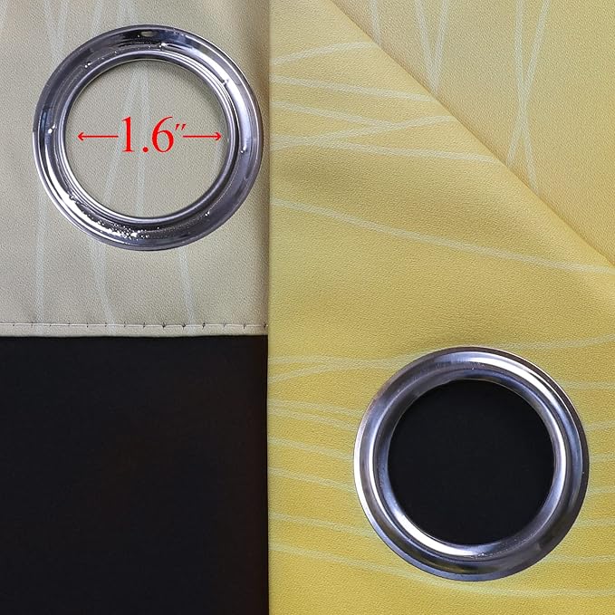 Ombre Grey and Yellow Blackout Curtains 72 Inch Length 2 Panels, Full Light - Image 7