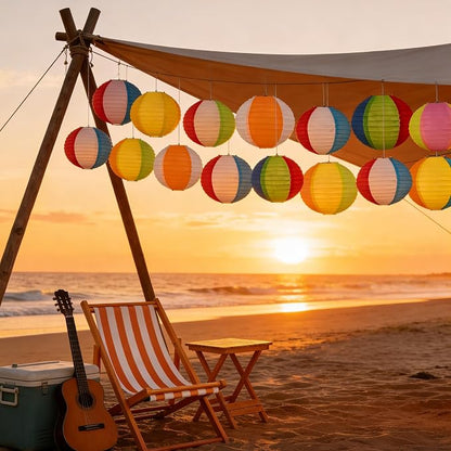 ‎Renbuzhu 45PCS Pool Party Decorations Beach Ball Paper Lanterns Bulk - Image 4