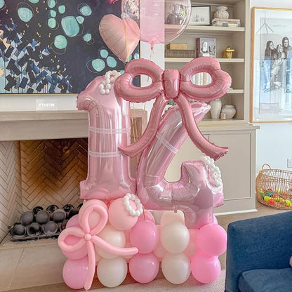 4 Pcs Pink Bow Balloons Bow Party Decorations - Image 3