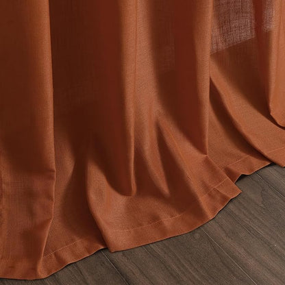 Rust Linen Curtains 63 Inch Length - Image 9